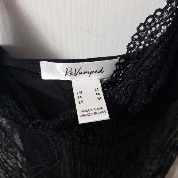 Black Lace Mesh Bustier Bodysuit - Revamped (Urban Planet) - Picture 3 of 5